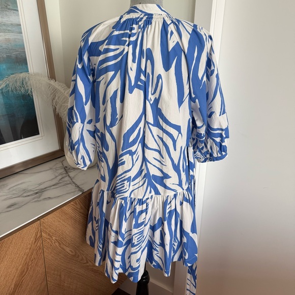 Staple the Label Mariella Smock Blue and White Patterned Dress - Picture 14 of 16